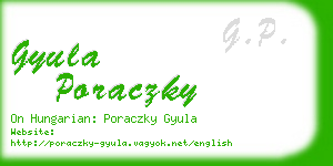 gyula poraczky business card